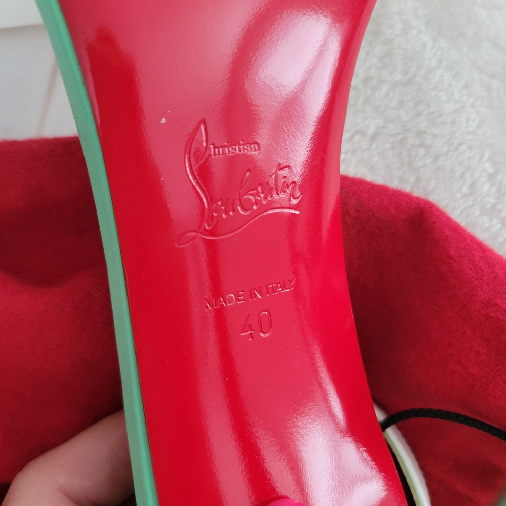 Christian Louboutin Pastel Green and Pink Heels - Picture 13 of 13